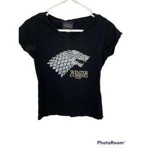 Ladies V-neck Winter is Coming T-shirt Game of Thrones Tee T Shirt!